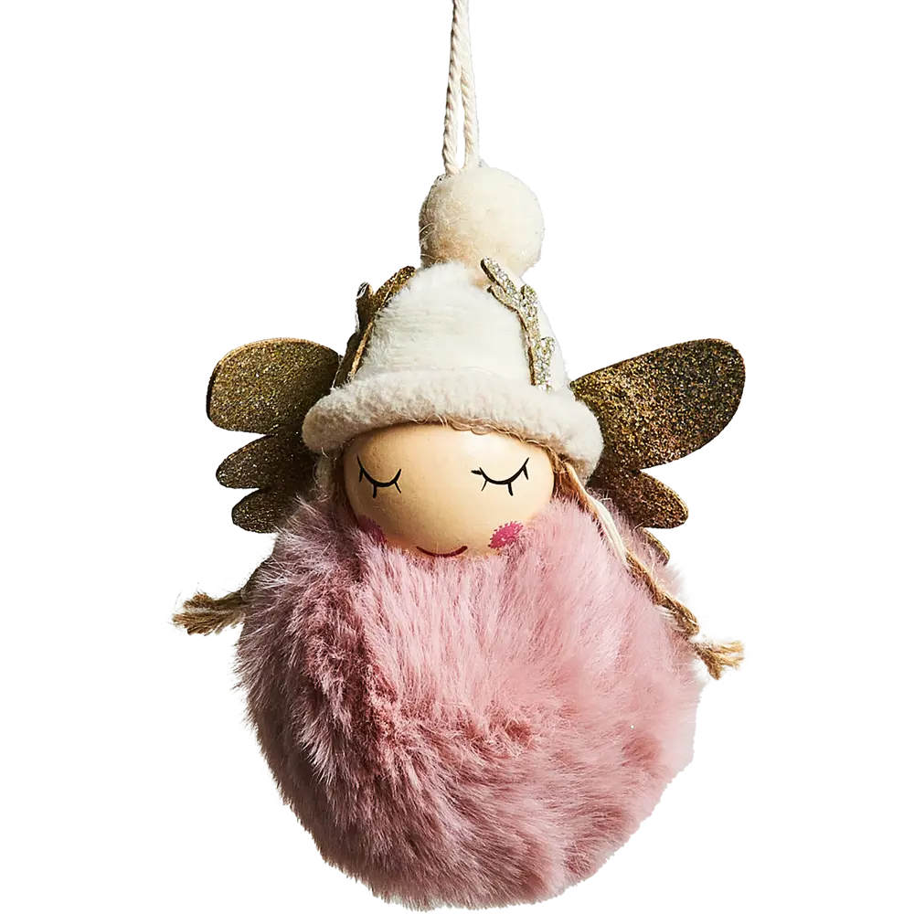 87036514 Елочная игрушка Ангел 10x4.5 цвет розовый STLM-1521677 Santreyd 