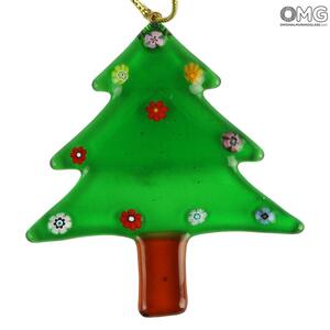 2081 ORIGINALMURANOGLASS Рождественская ёлка из муранского стекла с мурринами 9 см