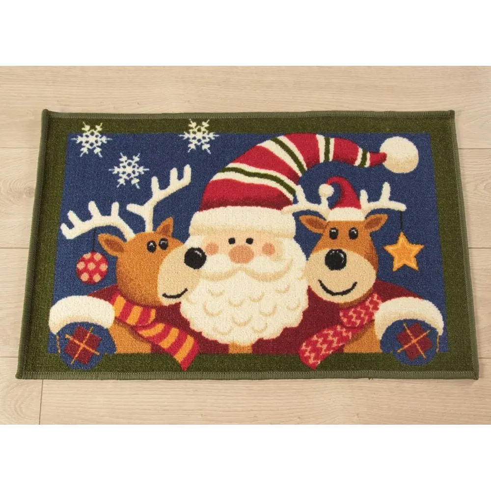 Коврик Дед Мороз и олени 40x60 см нейлон цвет мультиколор CTIM STLM-2056849 - Вид №1