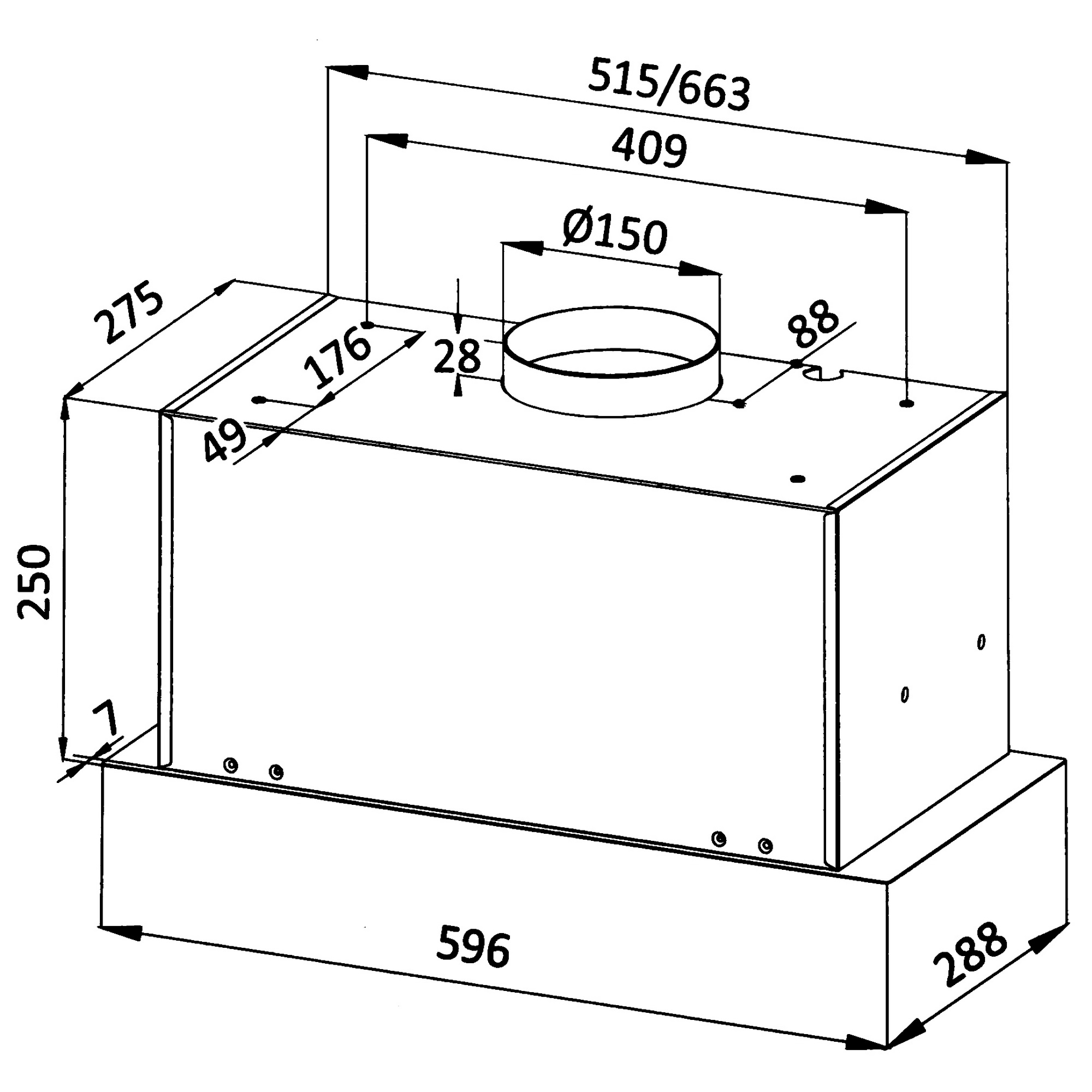 9152656 Вытяжка полновстраиваемая DEXP BH60-FN0 черный STDN-0069142 - Вид №8