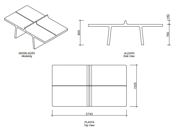 Бетонный стол для настольного тенниса amop Amoplay ARCH-00102356 - Вид №3