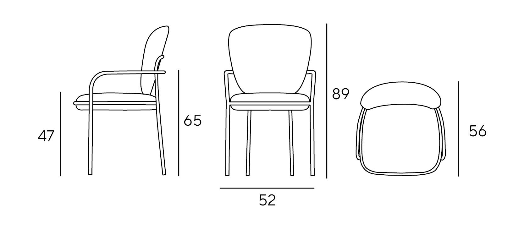 Мягкий стул с подлокотниками Innova Imbottiti Mies ARCH-00067023 - Вид №4
