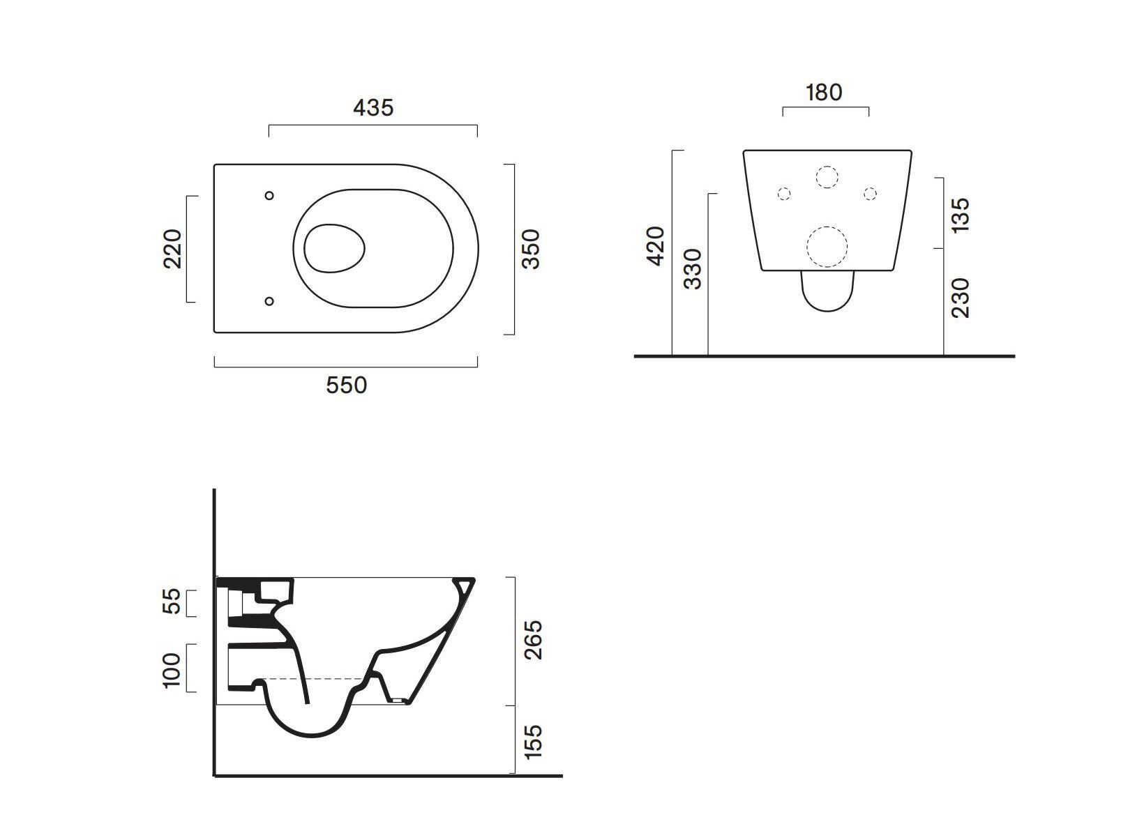 Подвесной туалет без бриды CERAMICA CATALANO ноль ARCH-00100017 - Вид №11