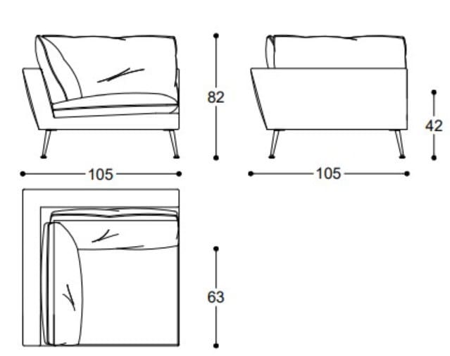 Угловой диван из ткани BLACK TIE ISLAND ARCH-00009404 - Вид №1