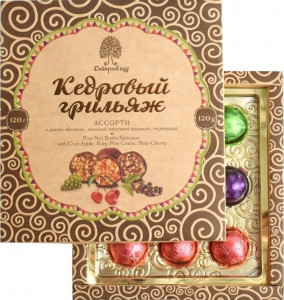 500072 Конфеты "Кедровый грильяж в шоколадной глазури. Ассорти", 120 г Сибирский кедр