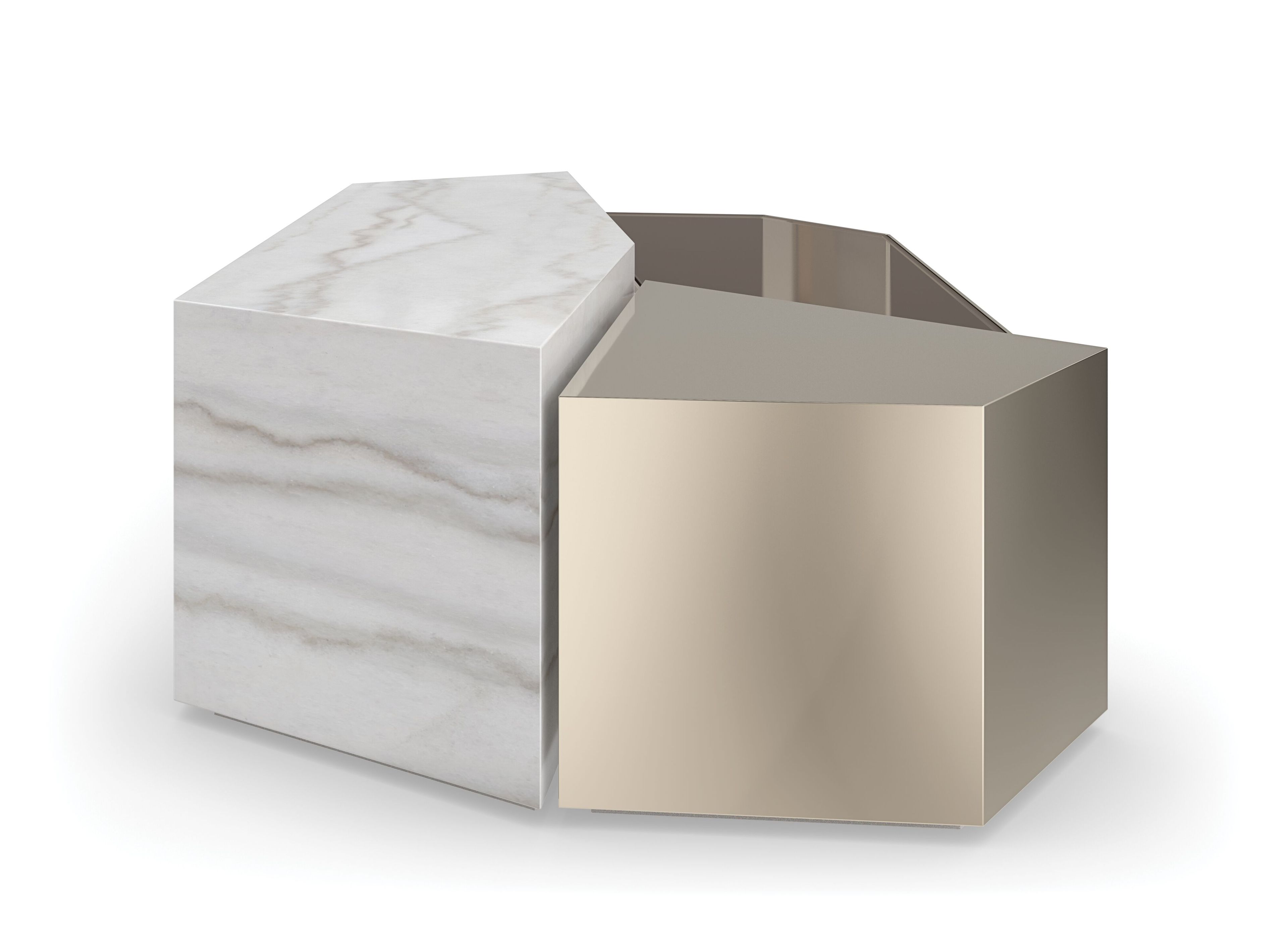 Металлический и стеклянный журнальный столик Caracole REFRACTION ARCH-00147559 - Вид №4