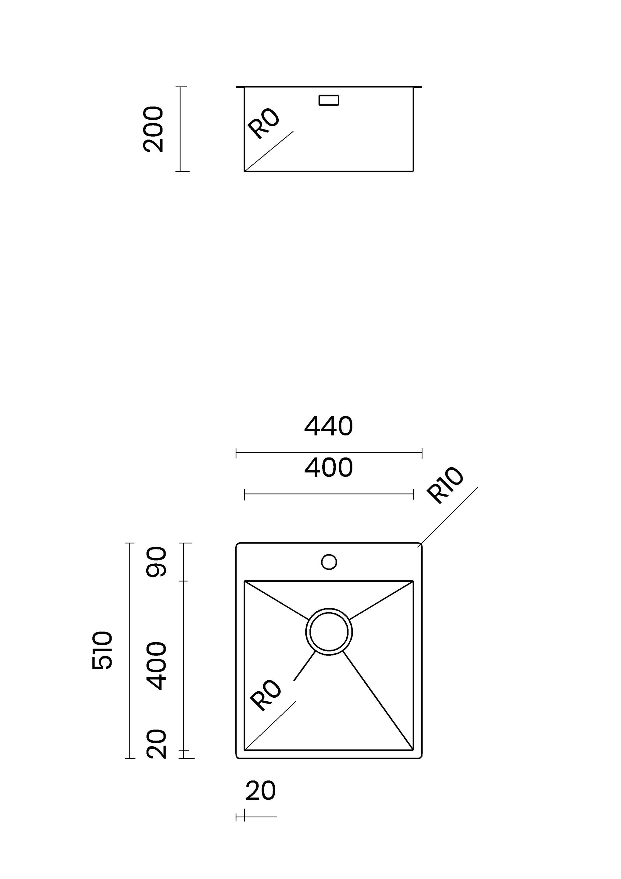 Раковина из нержавеющей стали TASCA нулевой радиус ARCH-00129402 - Вид №8