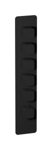 External part of thermostatic 5 ways, square plate, vertical, soft handle WE ARE IB eua516npneo_1 Matt Black Aqua