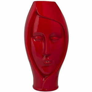 Ваза "Голова женщины" бордовая 19,5х16,5х37,5 см GARDA DECOR - 116751 Красный