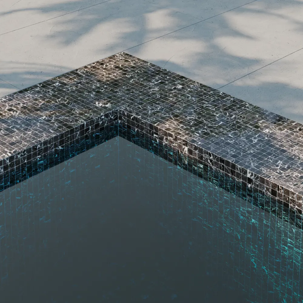 Мозаика Marble Nero Marq Antislip стекломасса 31.1x4.9 см цвет черный Santreyd Мозаика Onix STLM-2091944