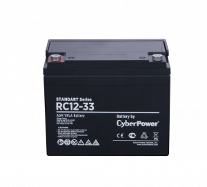 RC 12-33 Battery standart series rс 12-33, voltage 12v, capacity (discharge 20 h) 33ah, max. discharge current (5 sec) 330a, max. charge current 9.9a, lead-acid type agm, terminals under bolt m6, lxwxh 197x130x159mm., full height with terminals 170mm., we