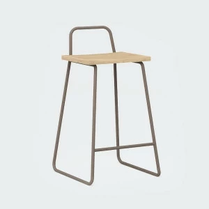 Барный стул с деревянным сиденьем кофейный Bauhaus WOODI  00-3966243 Коричневый