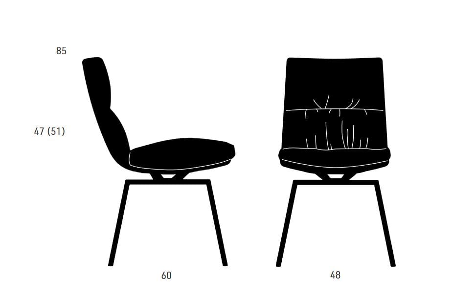 Мягкий стул с крестообразной рамой KFF Faye Casual ARCH-00148111 - Вид №6