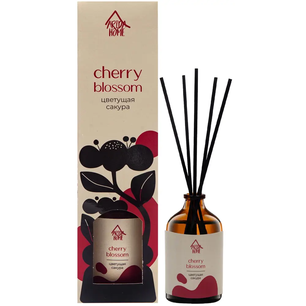 ARIDA HOME Диффузор Цветущая сакура 100 мл с фибровыми палочками 84049199 STLM-0046485