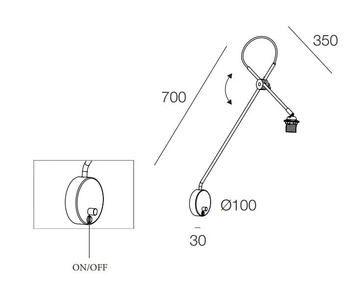 Стальной настенный светильник с порошковым покрытием с гибкой рукояткой Novalux MISS PR ARCH-00066029 - Вид №7