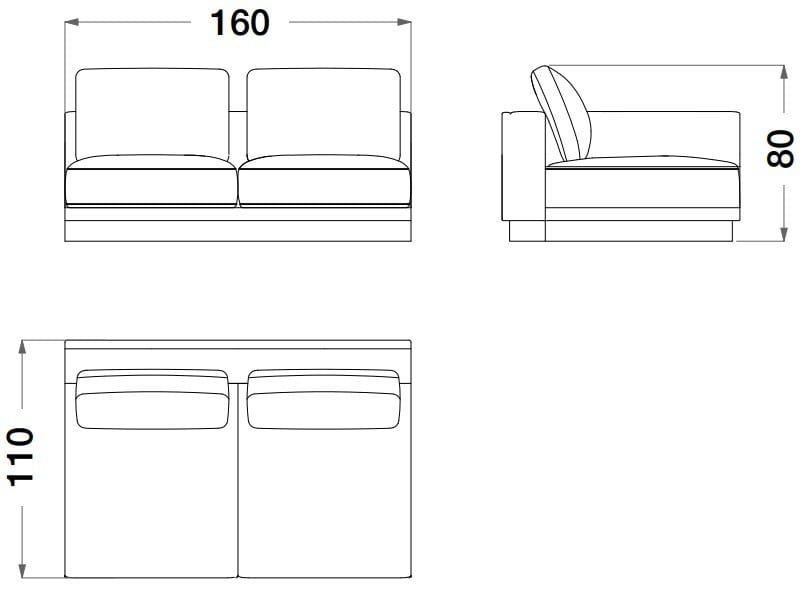 Секционный диван из кожи и ткани CPRN HOMOOD Sesto Senso ARCH-00062470 - Вид №7