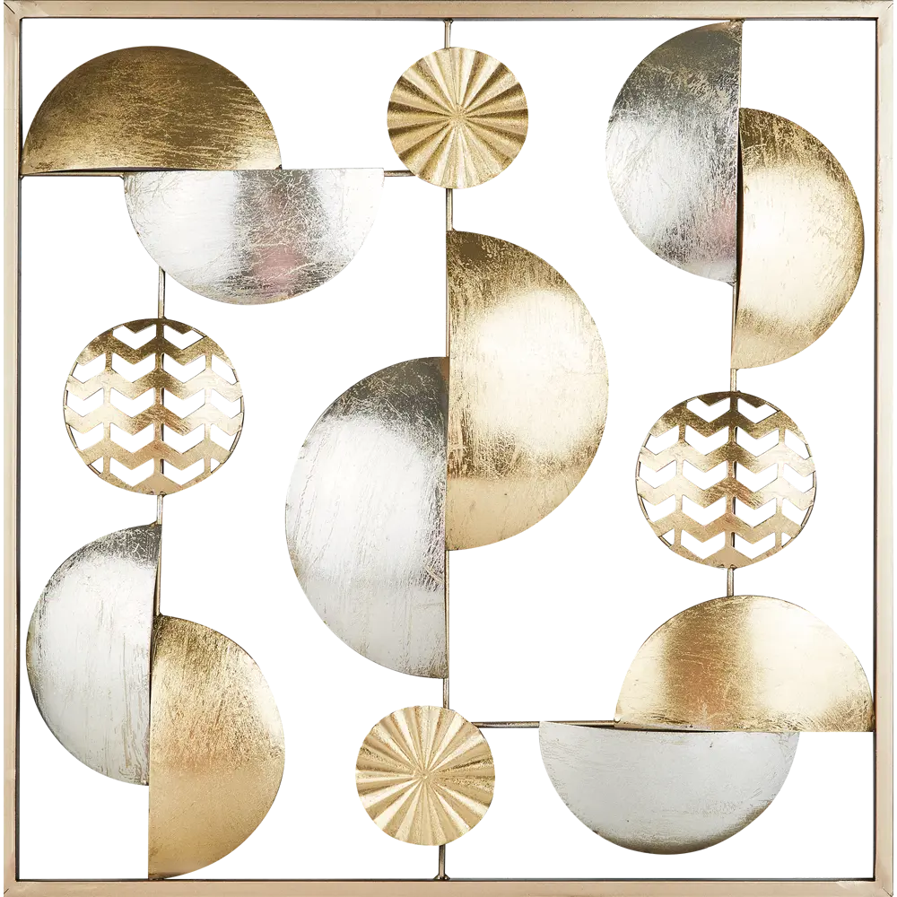 Панно декоративное настенное Atmosphera Круги серебристо-золотистый ø50 см STLM-2017110