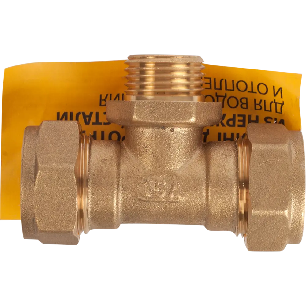 Тройник обжимной Neptun IWS, наружная резьба, 15 ммх1/2"х15 мм, латунь STLM-2101137 - Вид №2