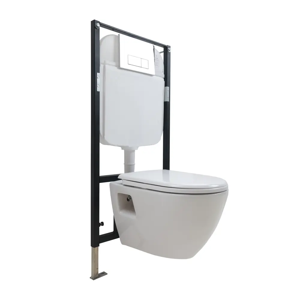 Комплект инсталляция с унитазом Creavit Terra TP325-11CB00E-0000, с микролифтом, клавиша цвет хром STLM-2158332 - Вид №1