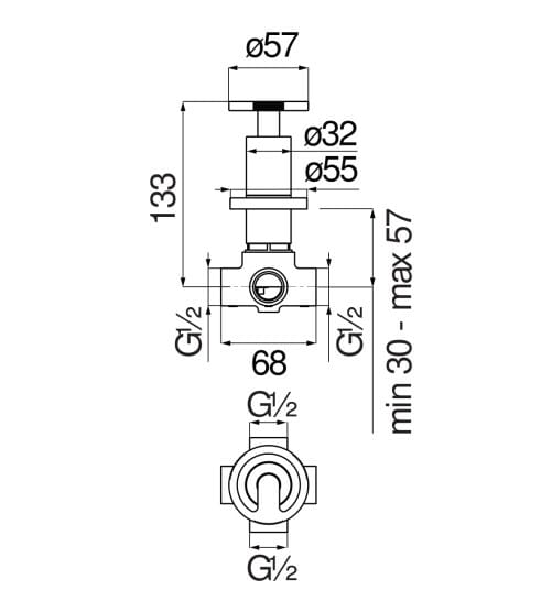 2-ходовой переключатель для душа Nobili Солнце ARCH-00126717 - Вид №4