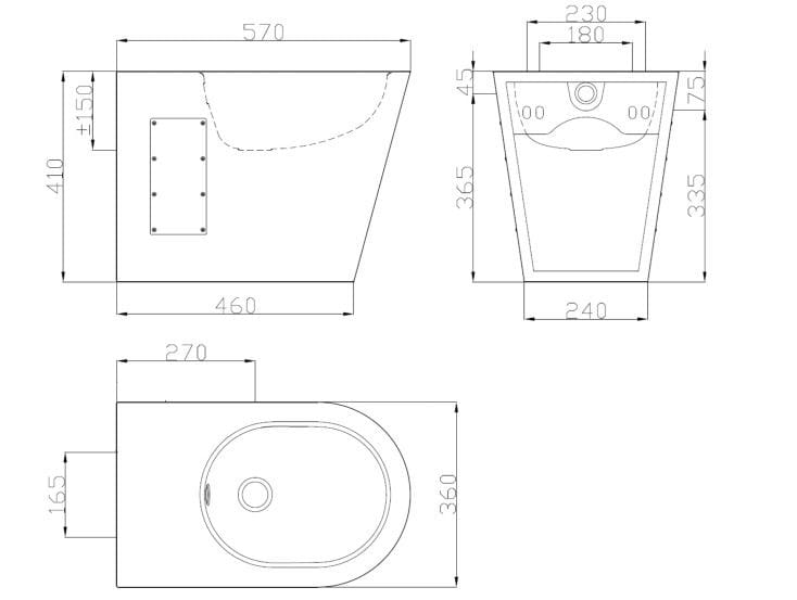 Биде из нержавеющей стали Thermomat 2045 ARCH-00054630 - Вид №2
