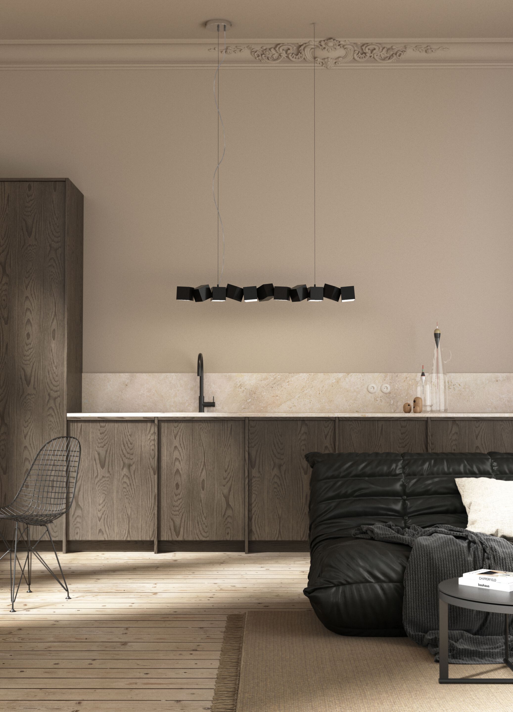 Стальной светодиодный подвесной светильник OBLURE BLOCKCHAIN 11 ARCH-00085020 - Вид №1