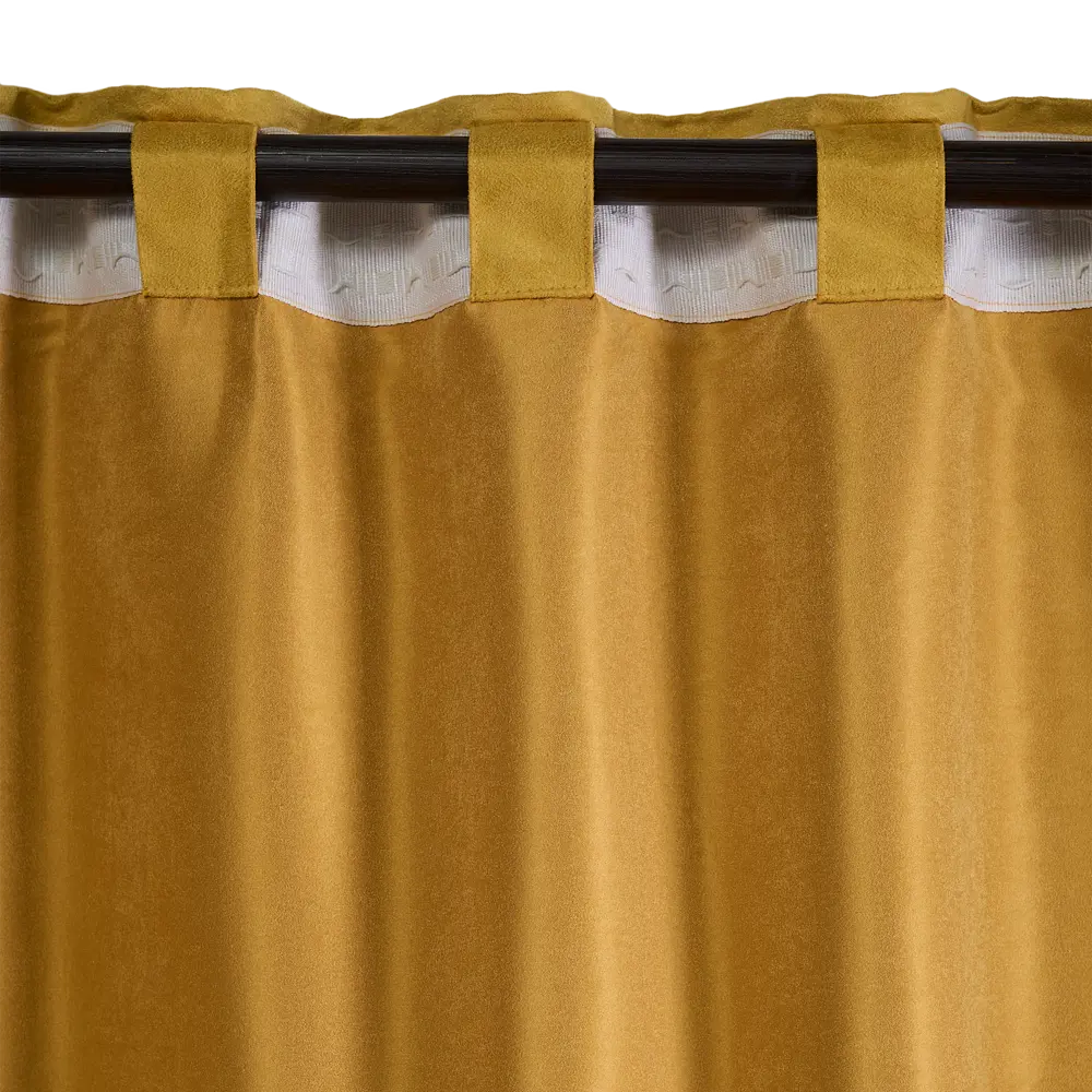 Штора KREAFORTA Manchester: бархатный жёлтый занавес 200x280 см 89401550 STLM-1568296 - Вид №4