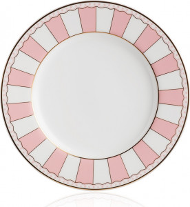10613878 Noritake Набор тарелок десертных Noritake "Карнавал" 21см (розовая полоска), 2шт, п/к Фарфор