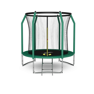 Батут Arland 244x154 см премиум 8FT с внутренней страховочной сеткой и лестницей темно-зеленый