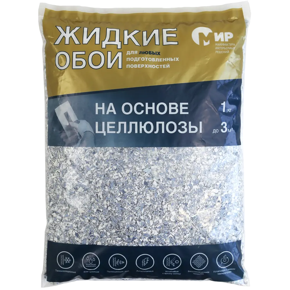Жидкие обои на основе целлюлозы 1кг цвет синий 82709804 STLM-2172084 МИР  - Вид №1