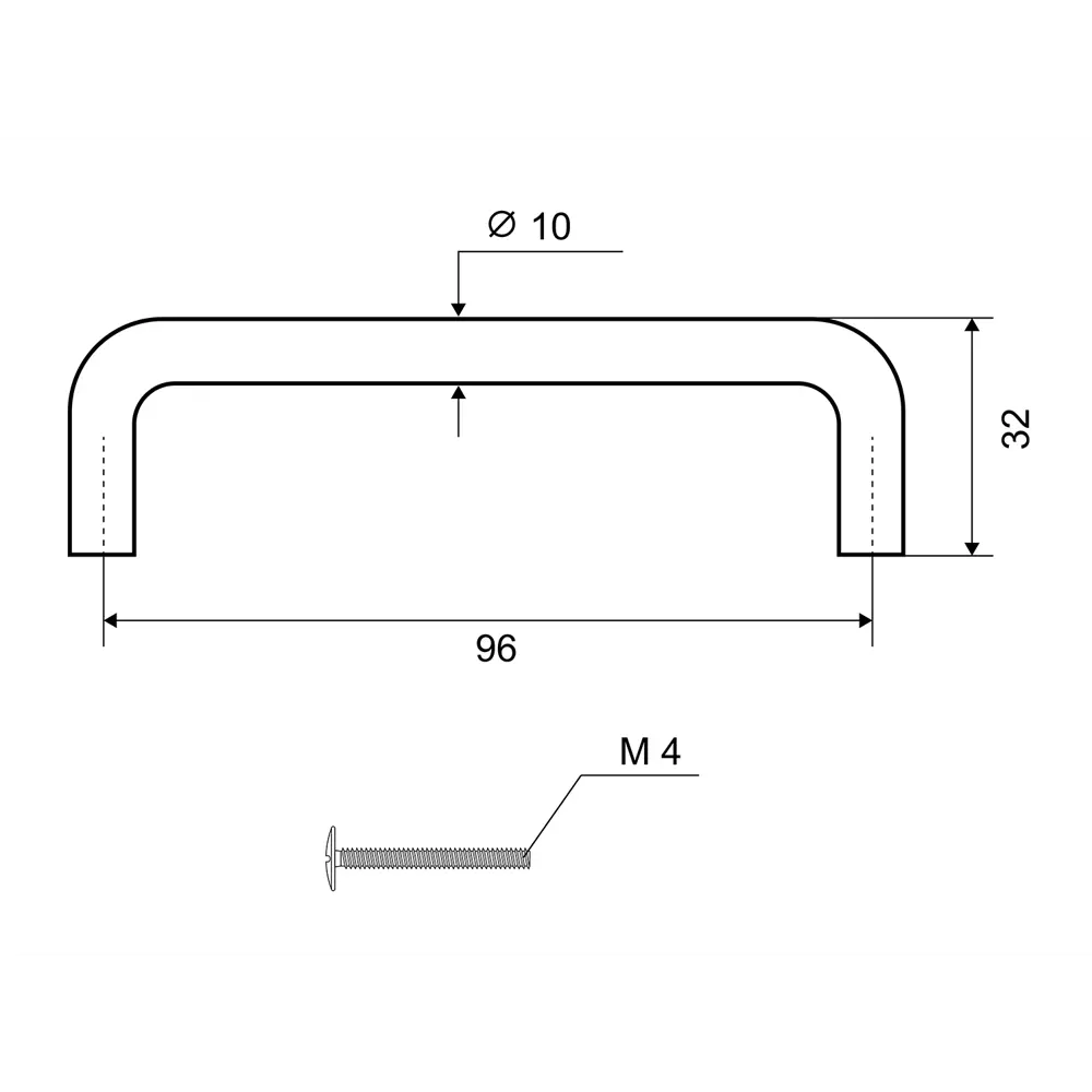 Мебельная ручка-скоба ADD10.96.BN 96 мм матовый никель PALLADIUM STLM-2204626 - Вид №2