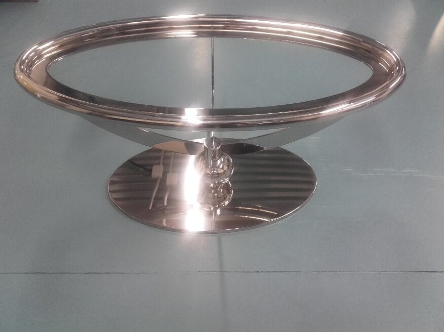 Изготовленный на заказ стальной и стеклянный журнальный столик Crestani 2000 GIRAMONDO ARCH-00044291