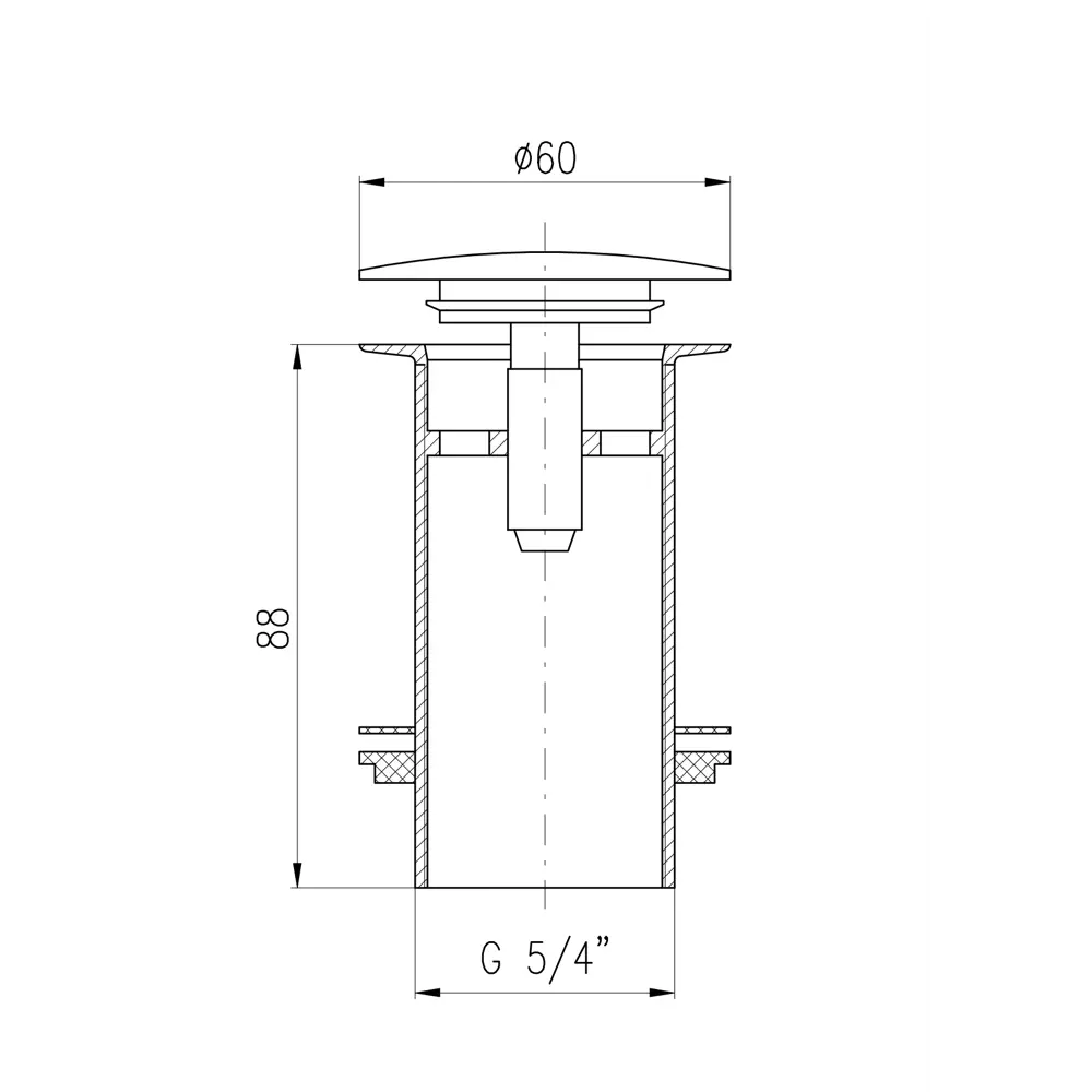 Донный клапан для раковины Ravslezak MD0798CMAT 10 см ø32 клик-клак цвет черный