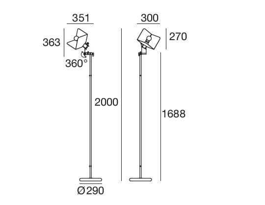 Железный светодиодный торшер Stilnovo Triedro ARCH-00103048 - Вид №4