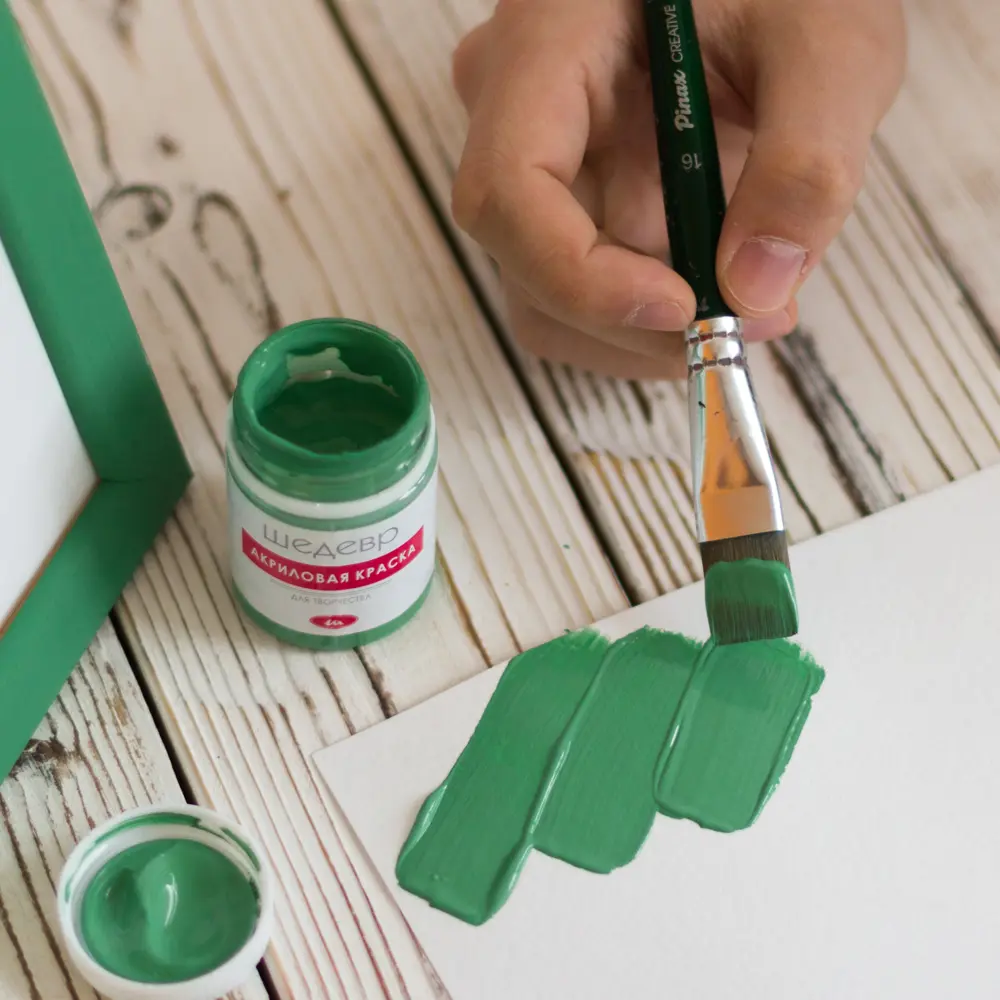 Краска акриловая Шедевр глянцевая цвет зелёный 60 г STLM-2188408 - Вид №4