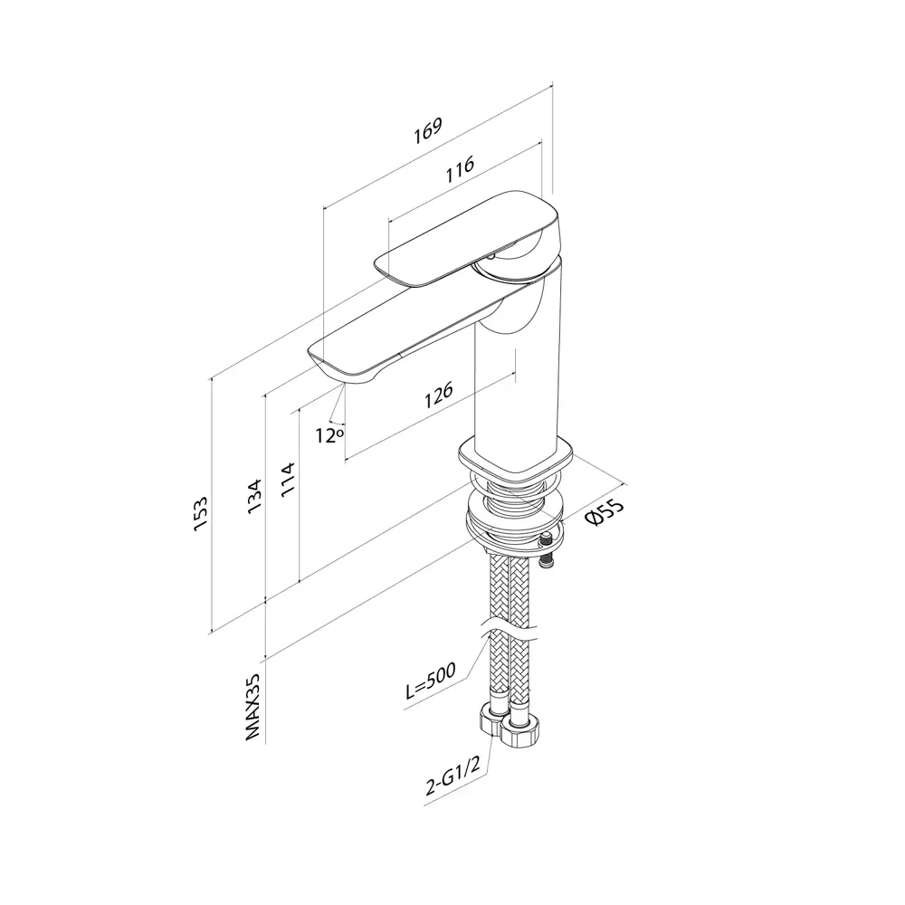 Смеситель для раковины Iddis Token черный матовый 89424263 STLM-1585193 - Вид №3