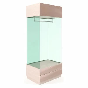 Шкаф для одежды бежевый с закаленным стеклом "Гоззи-3" GRAUM  304007 Бежевый;прозрачный