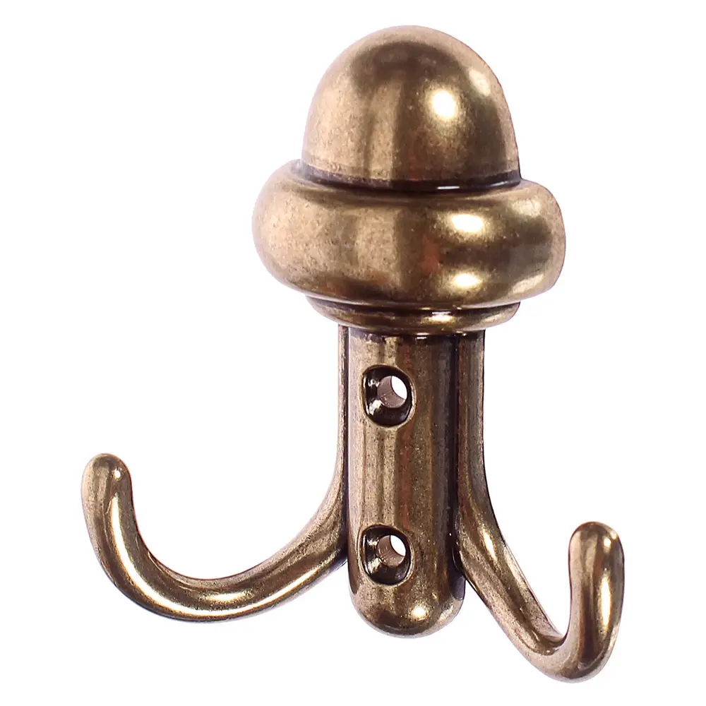 Крючок мебельный KR 0251 OAB двойной, сталь, цвет бронза Santreyd STLM-2042112