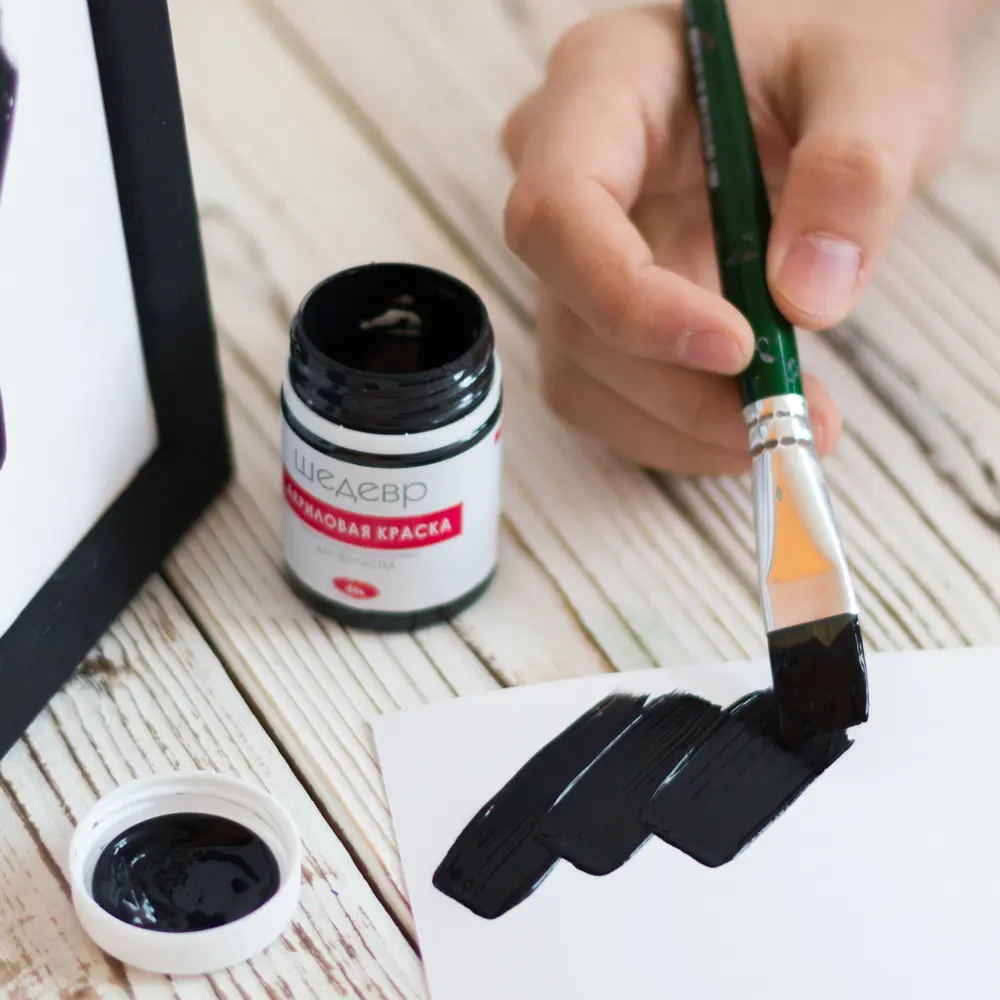 Краска акриловая Шедевр глянцевая цвет чёрный 60 г STLM-2107833 - Вид №4