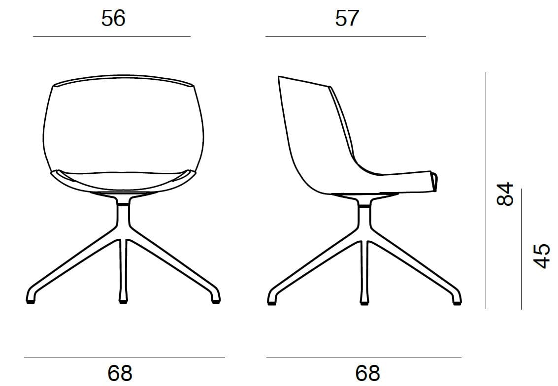 Тканевый поворотный стул с алюминиевым насестом BBB COCOON ARCH-00013425 - Вид №1