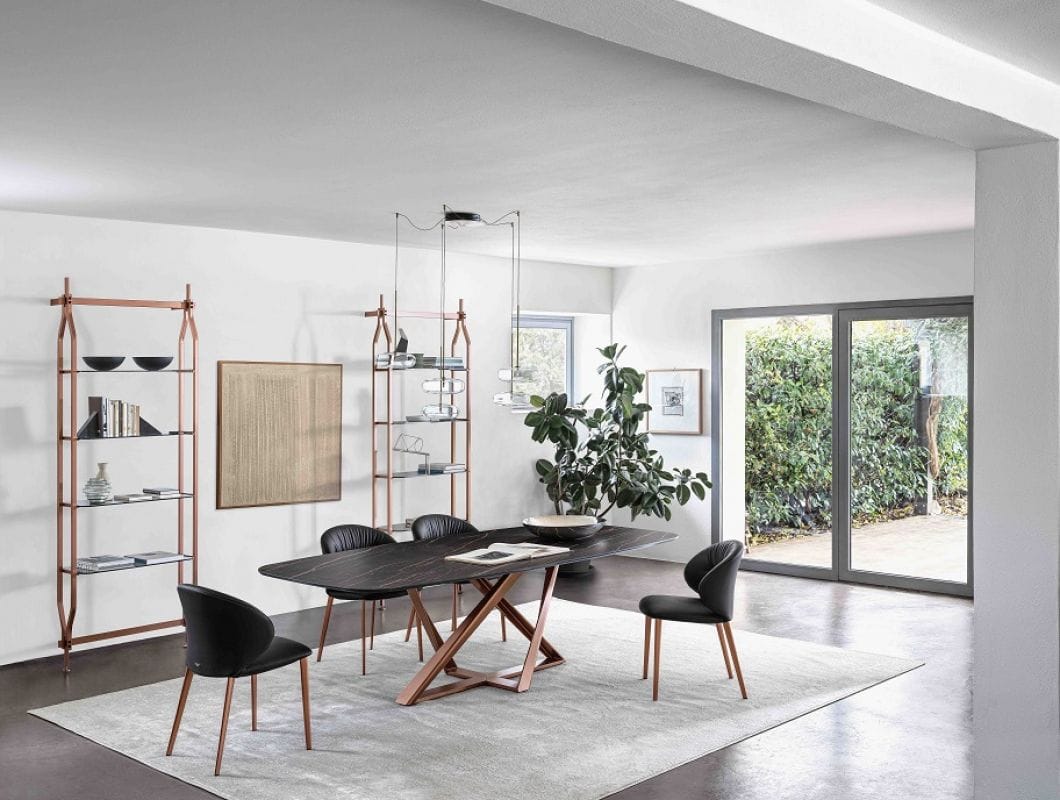 Прямоугольный обеденный стол из стали и дерева Bontempi Casa Millennium ARCH-00040042 - Вид №5