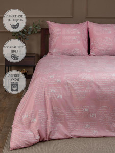 90650594 Комплект постельного белья Мако-сатин 31452, евро, микрофибра цвет розовый STLM-0323498 AMORE MIO