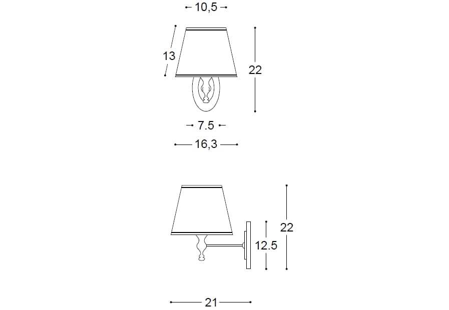 Металлический настенный светильник для ванной комнаты Gaia Mobili Complements ARCH-00062653 - Вид №2