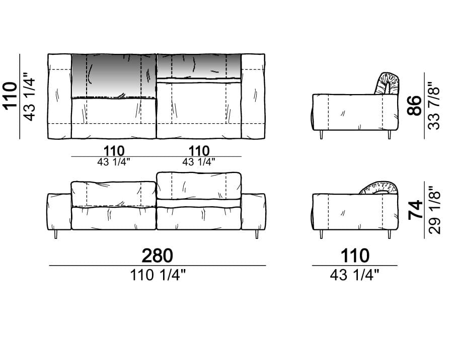 3-местный кожаный диван Arketipo CRAZY DIAMOND ARCH-00080722 - Вид №7