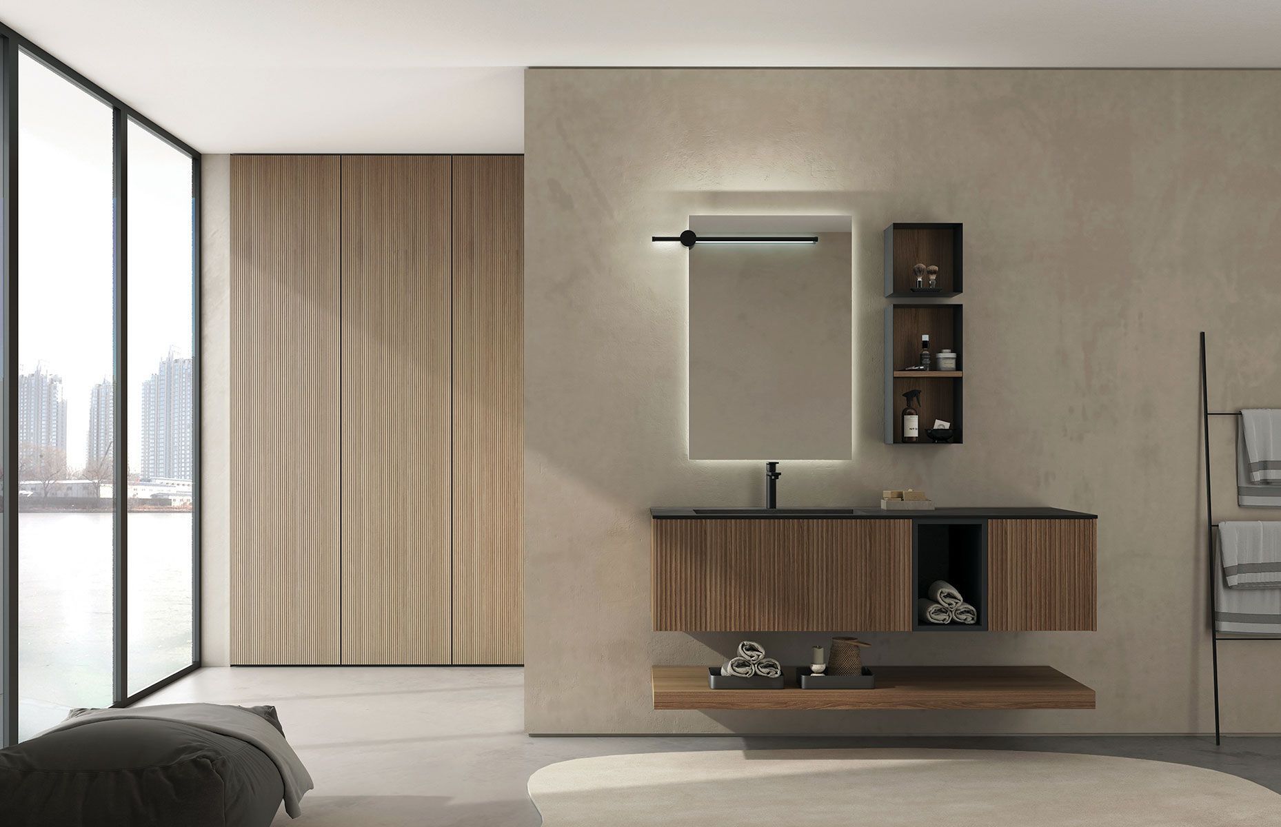 Деревянный подвесной шкаф с одной раковиной LEGNOBAGNO Ri-Stretch ARCH-00036512 - Вид №4