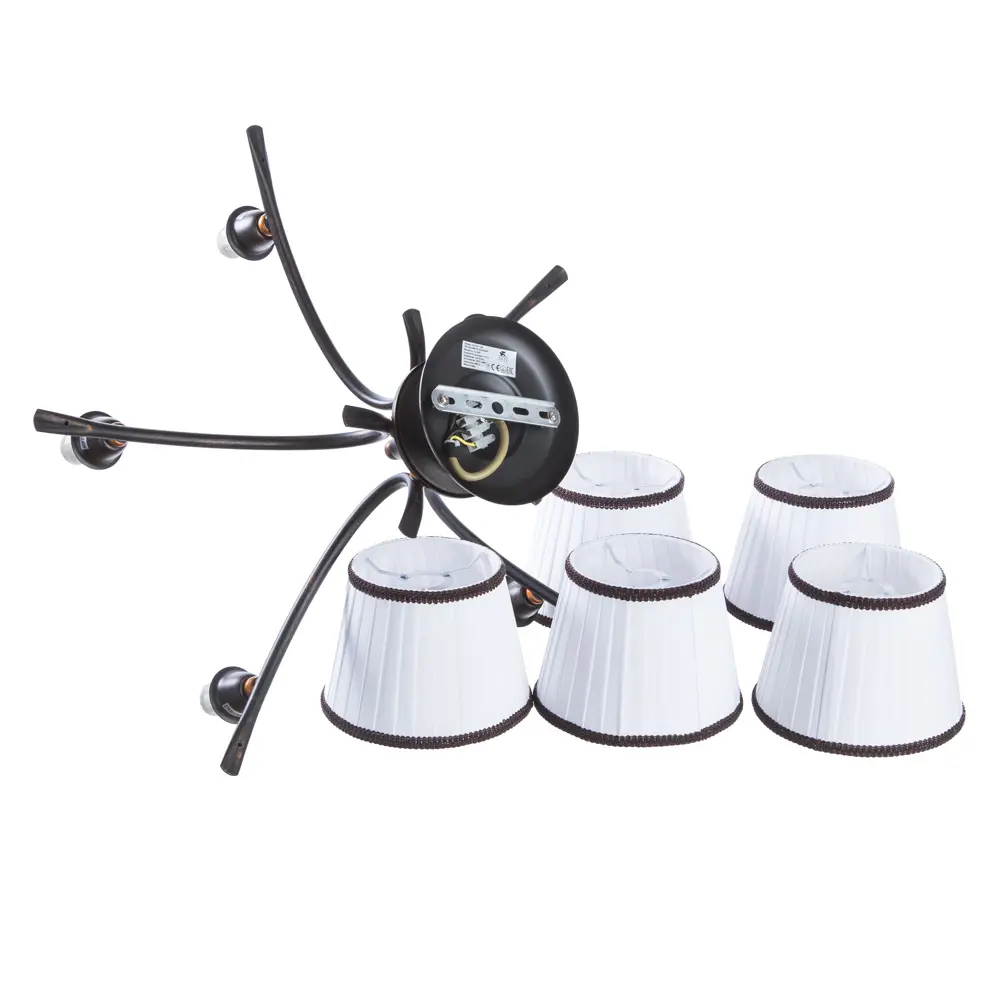 Люстра Irene 5xE14x40 Вт, металл/текстиль, цвет тёмное дерево/белый Arte Lamp STLM-2187519 - Вид №7