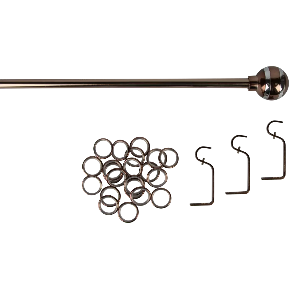 Карниз раздвижной однорядный Inspire 160-300 см наконечник шар цвет коньячный STLM-2049570 - Вид №1