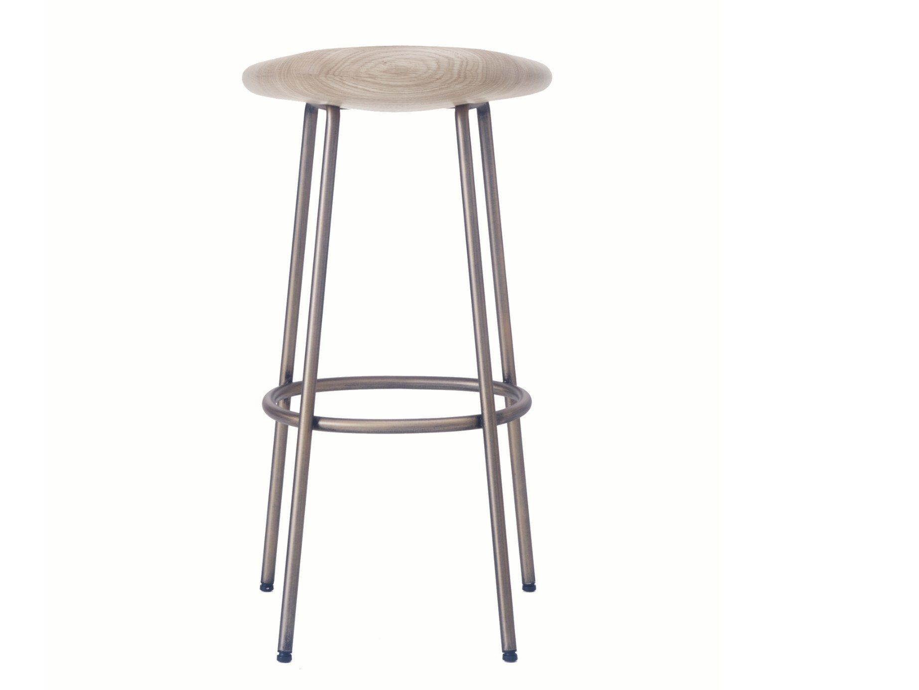 Высокий барный стул из стали и дерева BassamFellows ARCH-00031026 - Вид №4