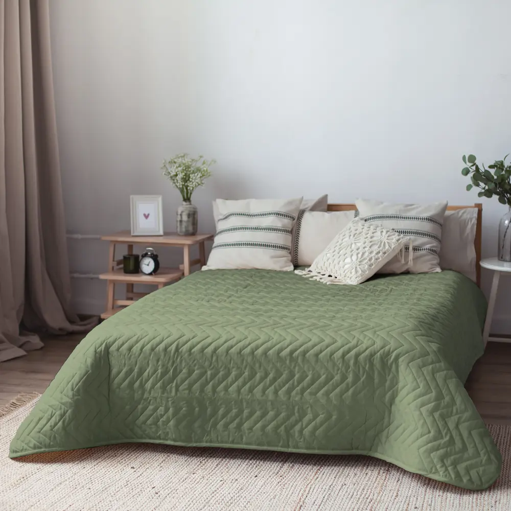 Покрывало Нью 200x240 см микрофибра цвет оливковый SEASONS STLM-2134659 - Вид №4