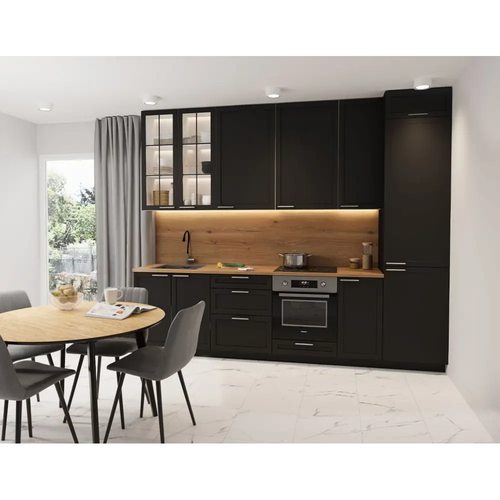 Фасад кухонный Ньюпорт 60×25 см черный матовый МДФ 89340679 DELINIA ID STLM-1575492 - Вид №1